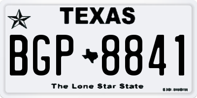 TX license plate BGP8841