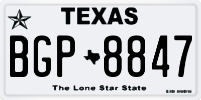 TX license plate BGP8847