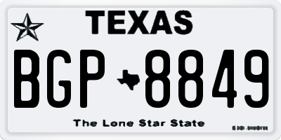 TX license plate BGP8849