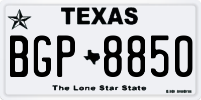 TX license plate BGP8850