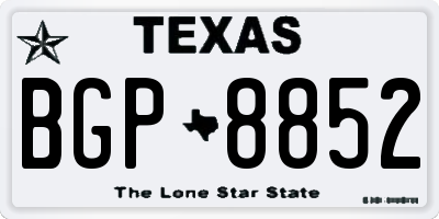 TX license plate BGP8852