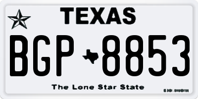 TX license plate BGP8853