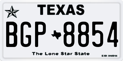TX license plate BGP8854