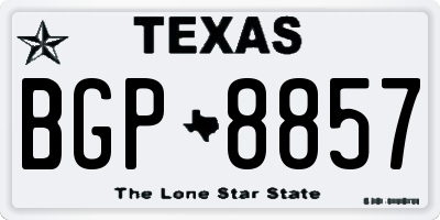 TX license plate BGP8857