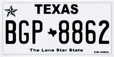 TX license plate BGP8862