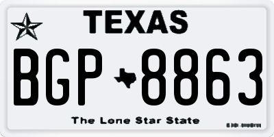 TX license plate BGP8863