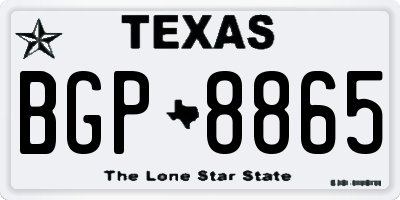 TX license plate BGP8865