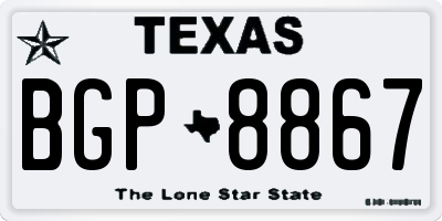 TX license plate BGP8867