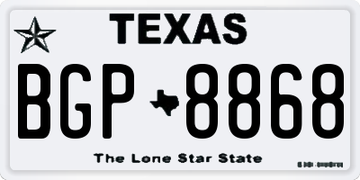 TX license plate BGP8868