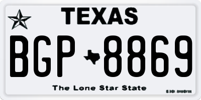 TX license plate BGP8869