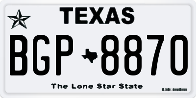 TX license plate BGP8870