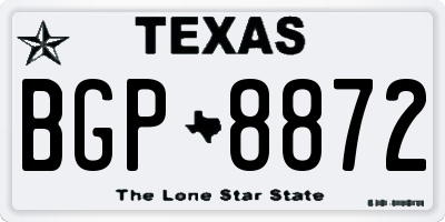 TX license plate BGP8872