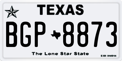 TX license plate BGP8873