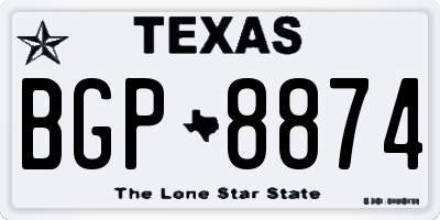 TX license plate BGP8874