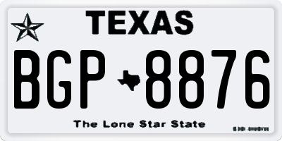 TX license plate BGP8876