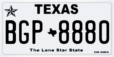 TX license plate BGP8880