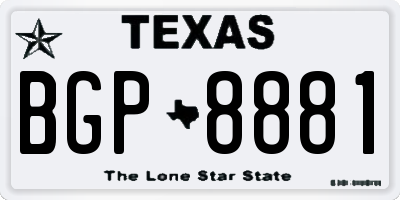 TX license plate BGP8881