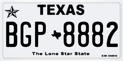 TX license plate BGP8882