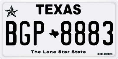 TX license plate BGP8883