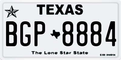 TX license plate BGP8884