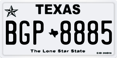 TX license plate BGP8885