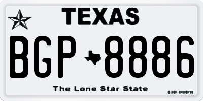 TX license plate BGP8886