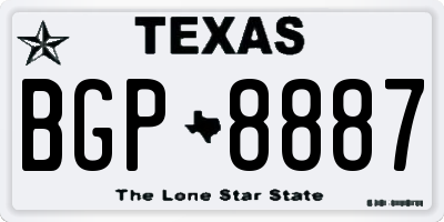 TX license plate BGP8887