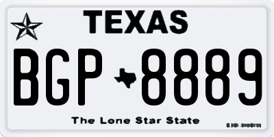 TX license plate BGP8889