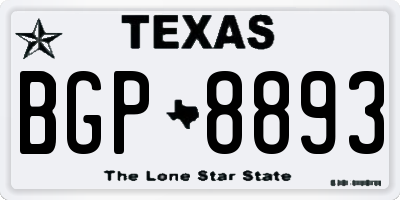 TX license plate BGP8893