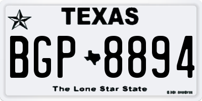 TX license plate BGP8894