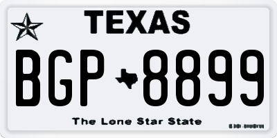 TX license plate BGP8899