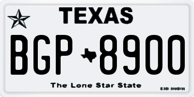 TX license plate BGP8900