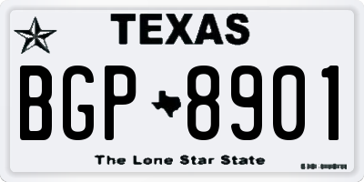 TX license plate BGP8901