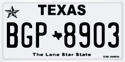 TX license plate BGP8903