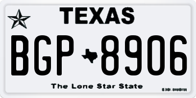 TX license plate BGP8906