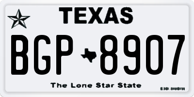 TX license plate BGP8907