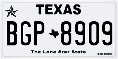 TX license plate BGP8909