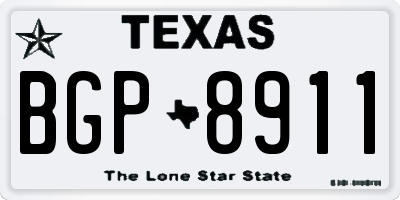 TX license plate BGP8911