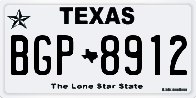 TX license plate BGP8912