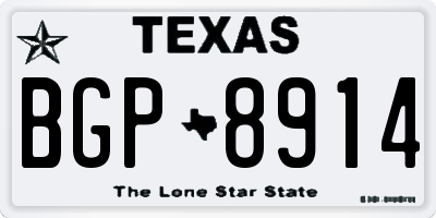 TX license plate BGP8914