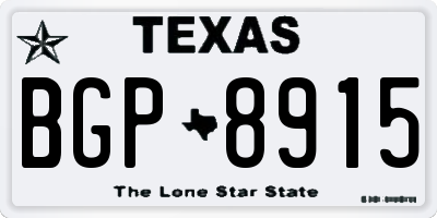 TX license plate BGP8915