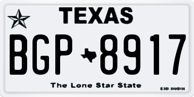 TX license plate BGP8917