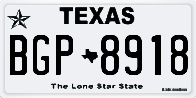TX license plate BGP8918