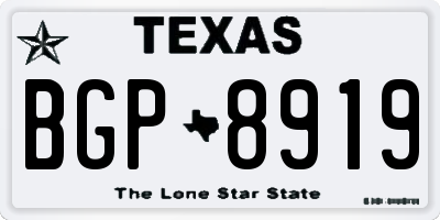 TX license plate BGP8919