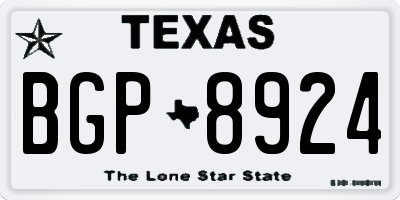 TX license plate BGP8924