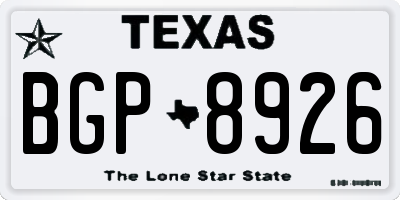 TX license plate BGP8926