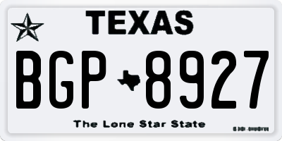 TX license plate BGP8927