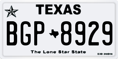 TX license plate BGP8929