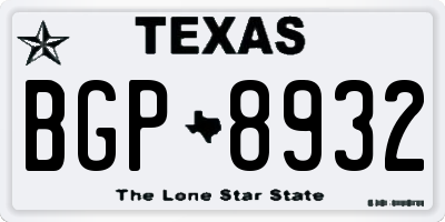 TX license plate BGP8932