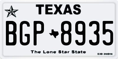 TX license plate BGP8935